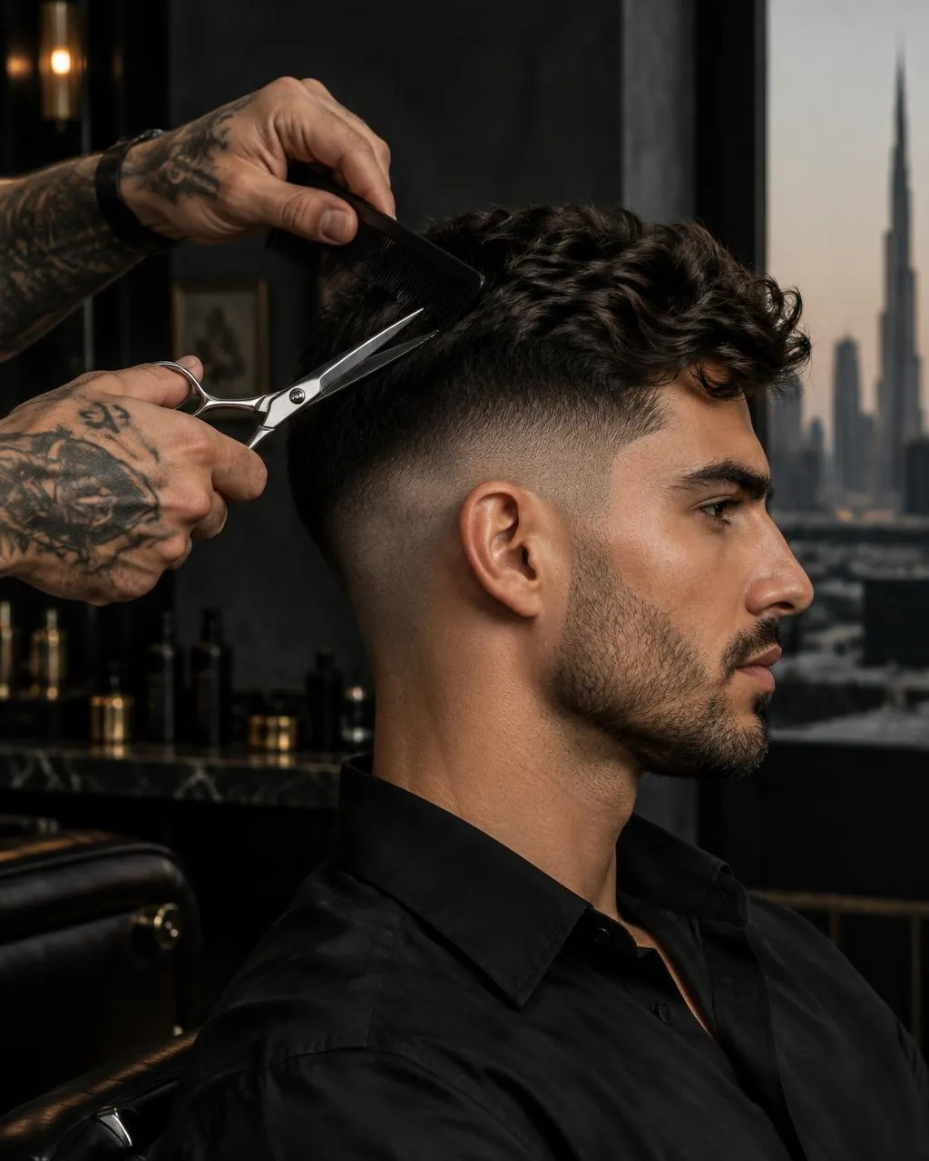 Precision skin fade and textured haircut crafted by a skilled barber