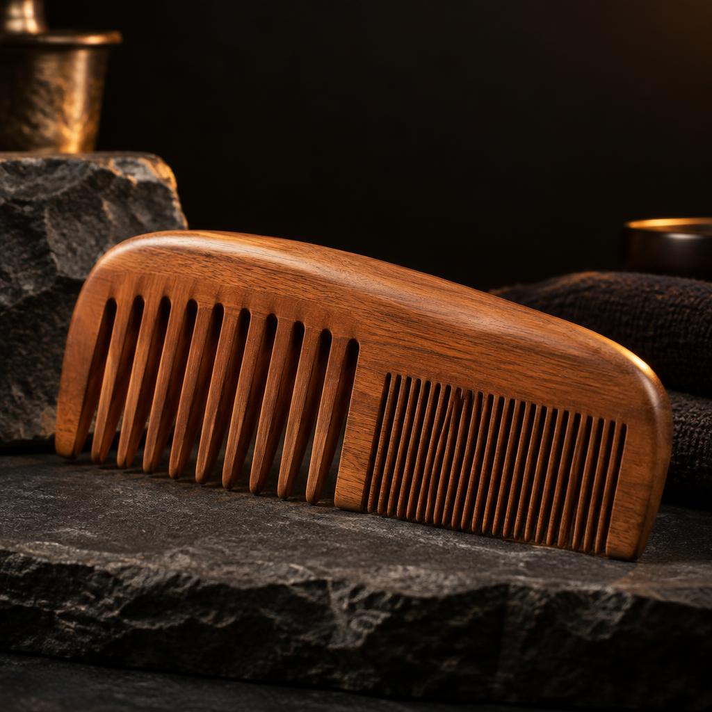 Sandalwood Comb — Hand-finished, anti-static
